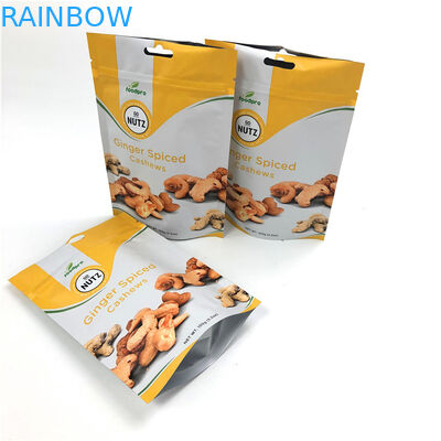 Tas produk plastik cetak kustom biodegradable stand up mylar zip lock snack nut packaging bag