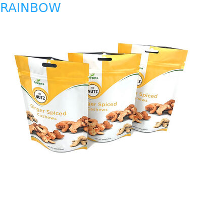 Tas produk plastik cetak kustom biodegradable stand up mylar zip lock snack nut packaging bag