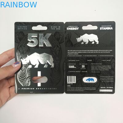 Kartu Kertas Blister Kapsul Badak Permukaan Mengkilap 9x12cm