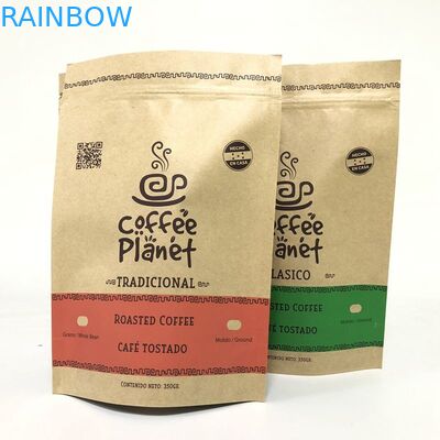 Bukti Bau CMYK 120gsm Kraft Paper Foil Bags Resealable Zipper