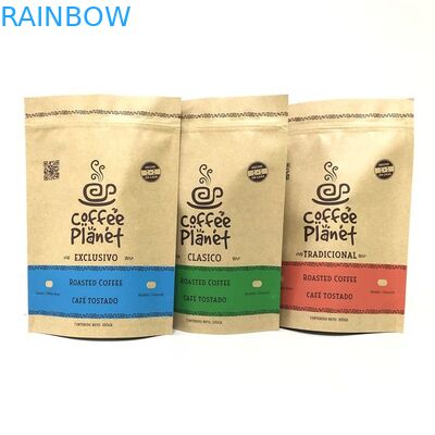 Bukti Bau CMYK 120gsm Kraft Paper Foil Bags Resealable Zipper