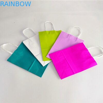 Kertas Kraft CMYK 350gsm karton tas belanja kelontong dengan pegangan