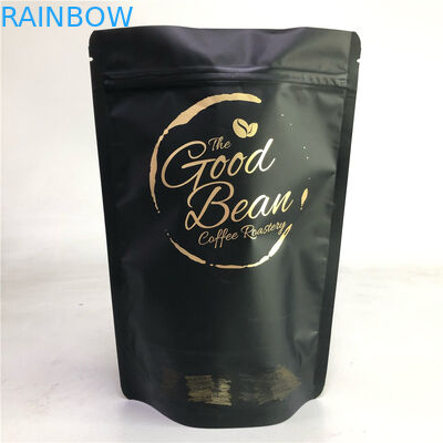 Black Coffee Bag Stand Up Pouch Food Grade Teh / Kopi / Snack / Whey Powder Bag