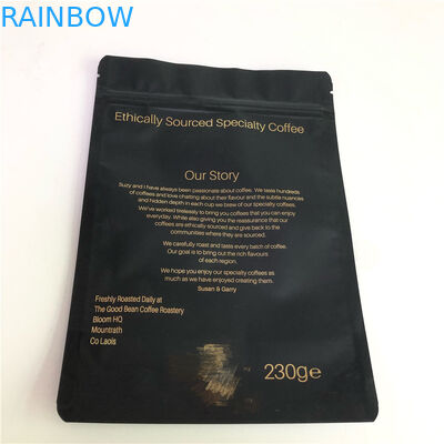 Black Coffee Bag Stand Up Pouch Food Grade Teh / Kopi / Snack / Whey Powder Bag
