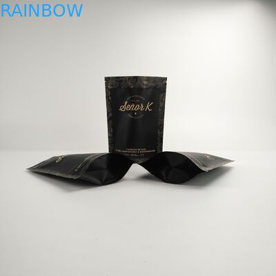 Stand Up Black Kraft Paper Kraft Paper Sealable Bag Zip Lock Biodegradable Kraft Paper Coffee Bag