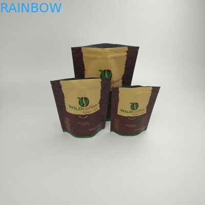 Stand Up Food Grade Biodegradable Coffee Packaging Bags Kemasan Kustom Dicetak Aluminium Foil Tea Pouches