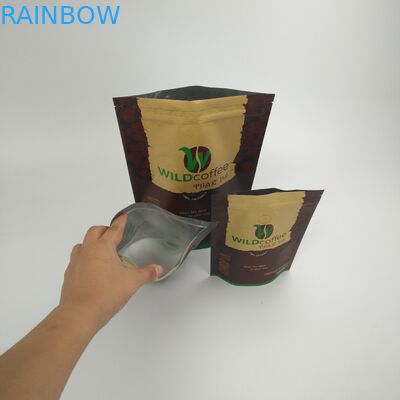 Stand Up Food Grade Biodegradable Coffee Packaging Bags Kemasan Kustom Dicetak Aluminium Foil Tea Pouches