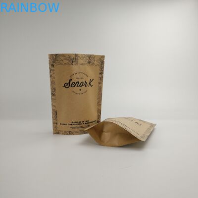 Stand Up Ziplock Mylar Packaging Coffee Bag Produsen Kertas Kraft Coklat 12oz Coffee Bags With Valve