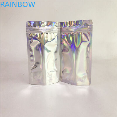 Digital Printing Clear Front dan Holographic Back Holographic Bags untuk Kemasan Kosmetik