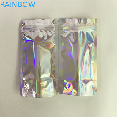 Digital Printing Clear Front dan Holographic Back Holographic Bags untuk Kemasan Kosmetik