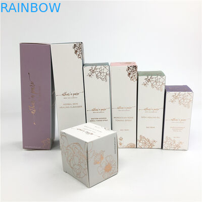 White Cardboard Cosmetic Hot Stamping Paper Box Kemasan Krim Wajah