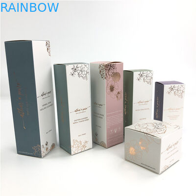White Cardboard Cosmetic Hot Stamping Paper Box Kemasan Krim Wajah