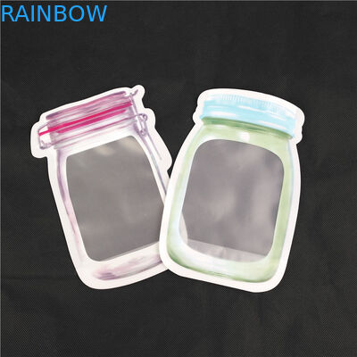 Kantong Plastik Berdiri Khusus Berbentuk Khusus yang Dapat Digunakan Kembali Untuk Jus Makanan, Susu Jeli Cair