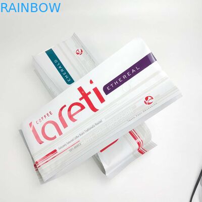 Tas Gusset Sisi Film Matt yang Dapat Ditutup Kembali Kustom Dengan Katup Aluminium Foil Untuk Kantong Kemasan Biji Kopi