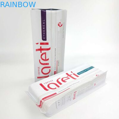 Tas Gusset Sisi Film Matt yang Dapat Ditutup Kembali Kustom Dengan Katup Aluminium Foil Untuk Kantong Kemasan Biji Kopi