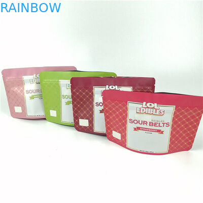 Sour belt metallic color print Aluminium Foil Bags Untuk Produk Spices Powder Weed Herb Cbd