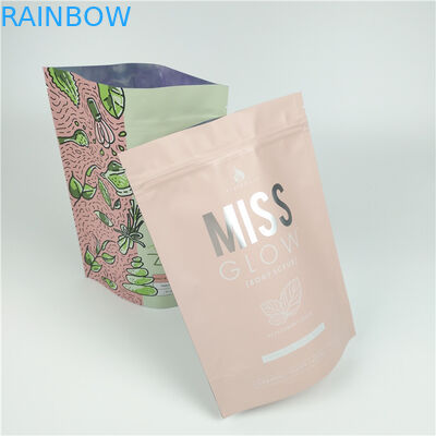 Custom Print Food Grade Stand Up Ziplock Pouches Bath Salt Packaging Bag Dengan Ritsleting