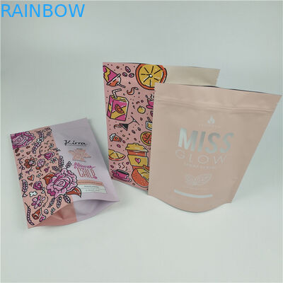 Custom Print Food Grade Stand Up Ziplock Pouches Bath Salt Packaging Bag Dengan Ritsleting