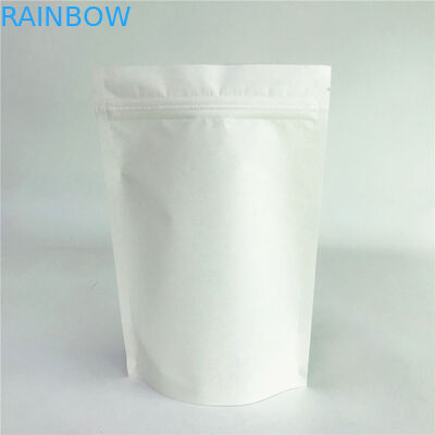 Digital Printing White Kraft Paper Biodegradable Bags dengan Zipper