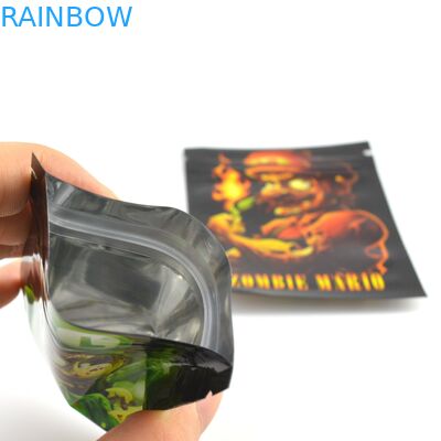 Mylar Packaging Bag Untuk CBD Weeds Gummy Candy Bear Holographic Zipper Bag Flavour Herb Flower Tembakau Kering Tas Ritel