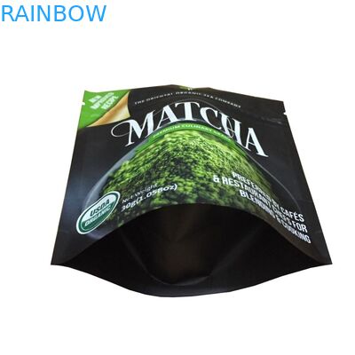 Tas ZipLock Cetak Kustom Aluminium Foil Stand Up Pouch Matcha Green Tea Powder Packing Bags