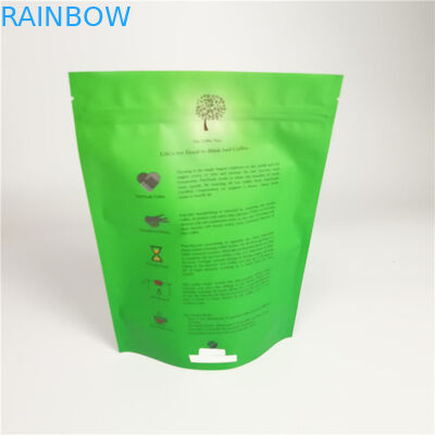 Food Grade Standing Up Tas Kemasan Kopi yang Dapat Didaur Ulang dengan Ritsleting