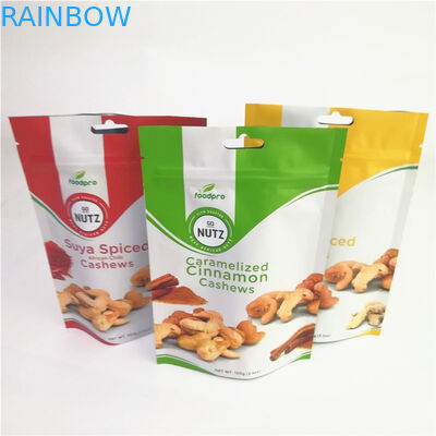 Matte Aluminium Foil Kustom Diterima Kantong Berdiri dengan Ritsleting