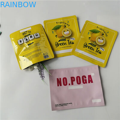 Tas kemasan kosmtik biru matte sachet foil datar yang disesuaikan