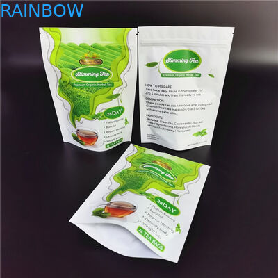 Digital Printing Stand Up Ziplock Pouches Empty Tea Packaging Bag Green Diet Tea Mylar Bags