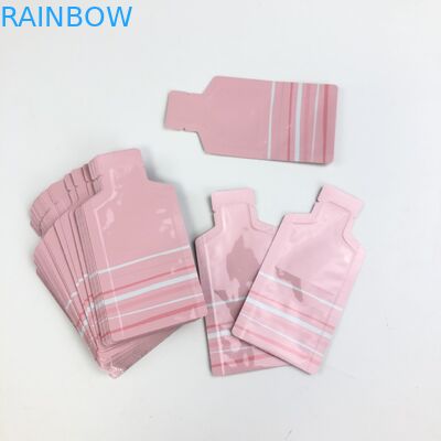 Ukuran Logo Kustom Merah Muda OEM Dapat Ditutup Kembali Dengan Jendela Transparan Untuk Kantong Kemasan Kacang Buah Kering