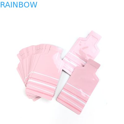 Ukuran Logo Kustom Merah Muda OEM Dapat Ditutup Kembali Dengan Jendela Transparan Untuk Kantong Kemasan Kacang Buah Kering