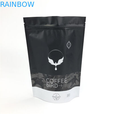 Kantong Plastik Black Matte Snack Kemasan Tas Kopi Dengan Katup Satu Arah