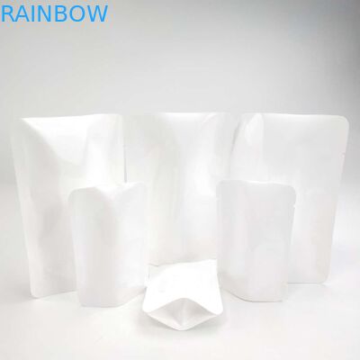 Segel Panas yang Dapat Ditutup Ulang Kustom NO Ritsleting Doypack Kantong Penutup Kembali Stand Up Pouch Flower Seed White PE NY Material Packaging Bag