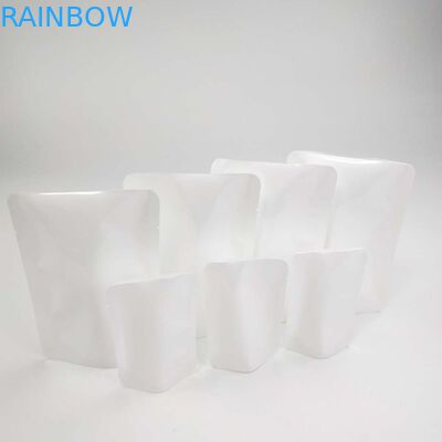 Segel Panas yang Dapat Ditutup Ulang Kustom NO Ritsleting Doypack Kantong Penutup Kembali Stand Up Pouch Flower Seed White PE NY Material Packaging Bag