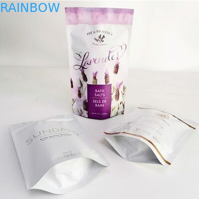 OEM Stand Up Aluminium Doypack Gold Foil Effect Kantong Kemasan Plastik Untuk Garam Mandi Dan Herbal