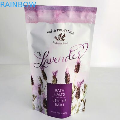 Sampel Gratis Digital Printing Bath Salt Packaging Bags Kantong Stand Up yang Dapat Ditutup Kembali 200G Coffee Body Scrub Bag