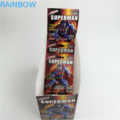 Rhino 99 500K Superman Male Enhancement 3D Blister Card Capsule Sex Pills Kemasan