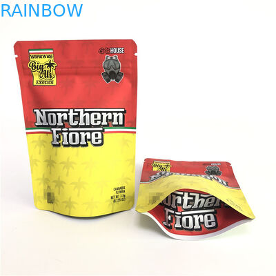 Gummy Mylar PE CMYK 180mic Herbal Stand Up Bag Cetak Offset