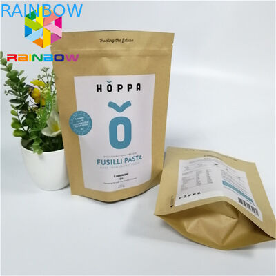 Tas kemasan kertas cetak khusus untuk ziplock makanan berdiri kantong kertas kantong ritsleting
