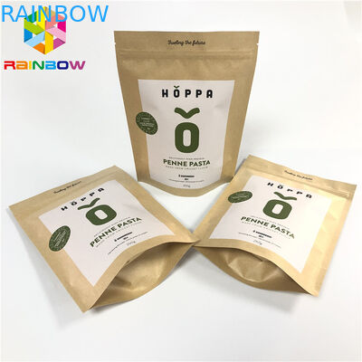 Tas kemasan kertas cetak khusus untuk ziplock makanan berdiri kantong kertas kantong ritsleting