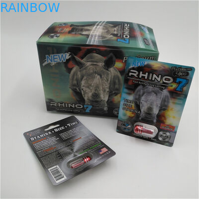Kartu Rhino Sex PillPackaging 3D Card Hot Sale 30000 Rhino Sexual Pill Box Baru Tersedia