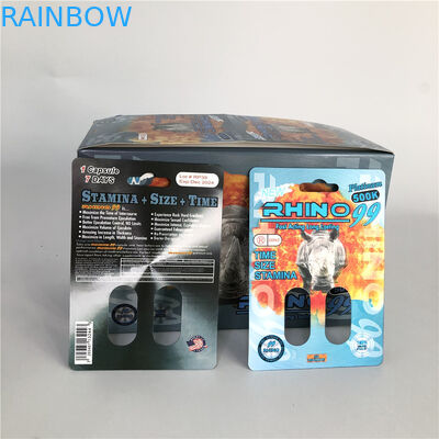 Rhino 99 500k Kartu Badak 3D Lubang Ganda Untuk Pil Peningkatan Pria