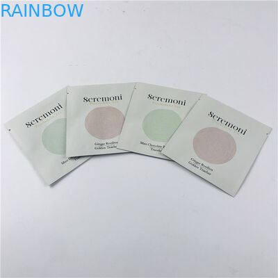 Tas Kemasan Segel Tiga Sisi Cetak Kustom dengan Ritsleting Kecil Sachet untuk Kemasan Teh