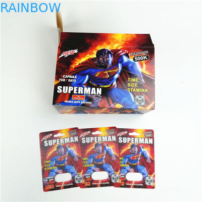 Silk Printing CMYK Sex Pill Packaging Card 9x12cm