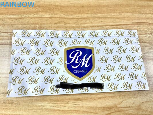 Segel tiga sisi yang dapat ditutup kembali Kantong Mylar Datar Lihat Melalui Kantong Kelembaban Cerutu Kemasan Kantong Makanan Gulma Plastik