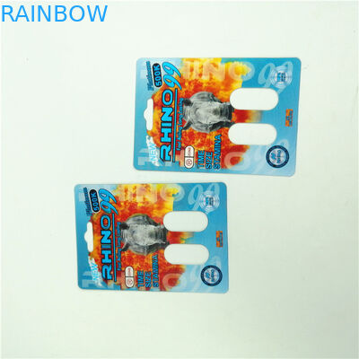 Kemasan Rhino Blister Card 350g whiteboard Male Enhancement Capsule