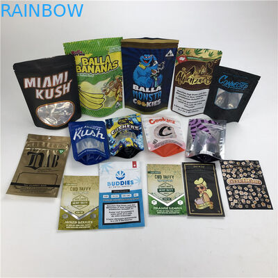 CBD 3.5g Soft Touch Cookie Bag, Bau Bukti Kemasan Kantong Foil Mylar Childproof