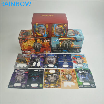 Super Panther FDA Sex Pill 3D Rhino Blister Card Untuk Kapsul