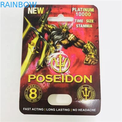 Black White Panther CMYK 8 * 12cm Sex Pills Paper Cards Untuk Pill