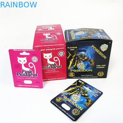 Rhino 69 CMYK Plastic Blister 3d Cards Male Enhancement Pill